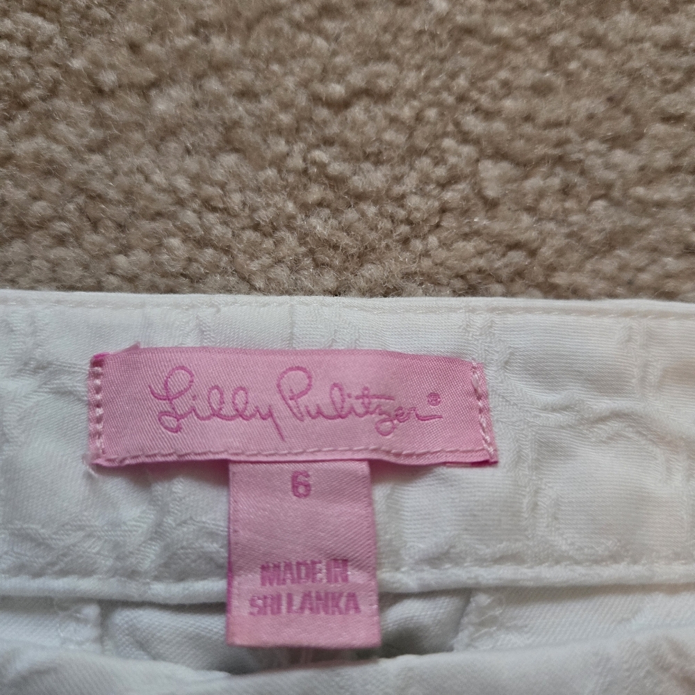 Lilly Pulitzer white textured Kelly pants size 6